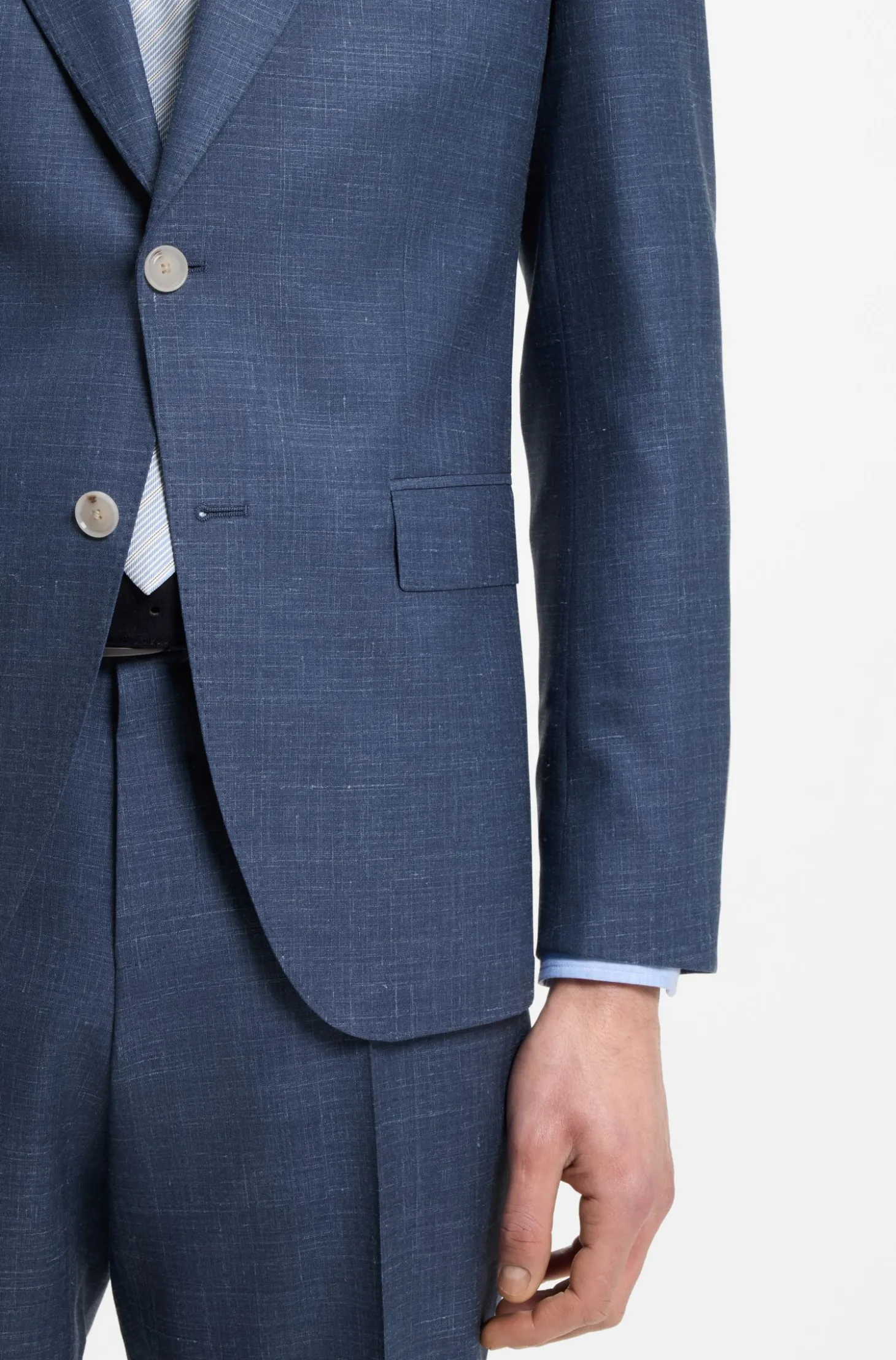 BOSS ONE Slim-Fit Sakko aus Wolle, Seide und Leinen