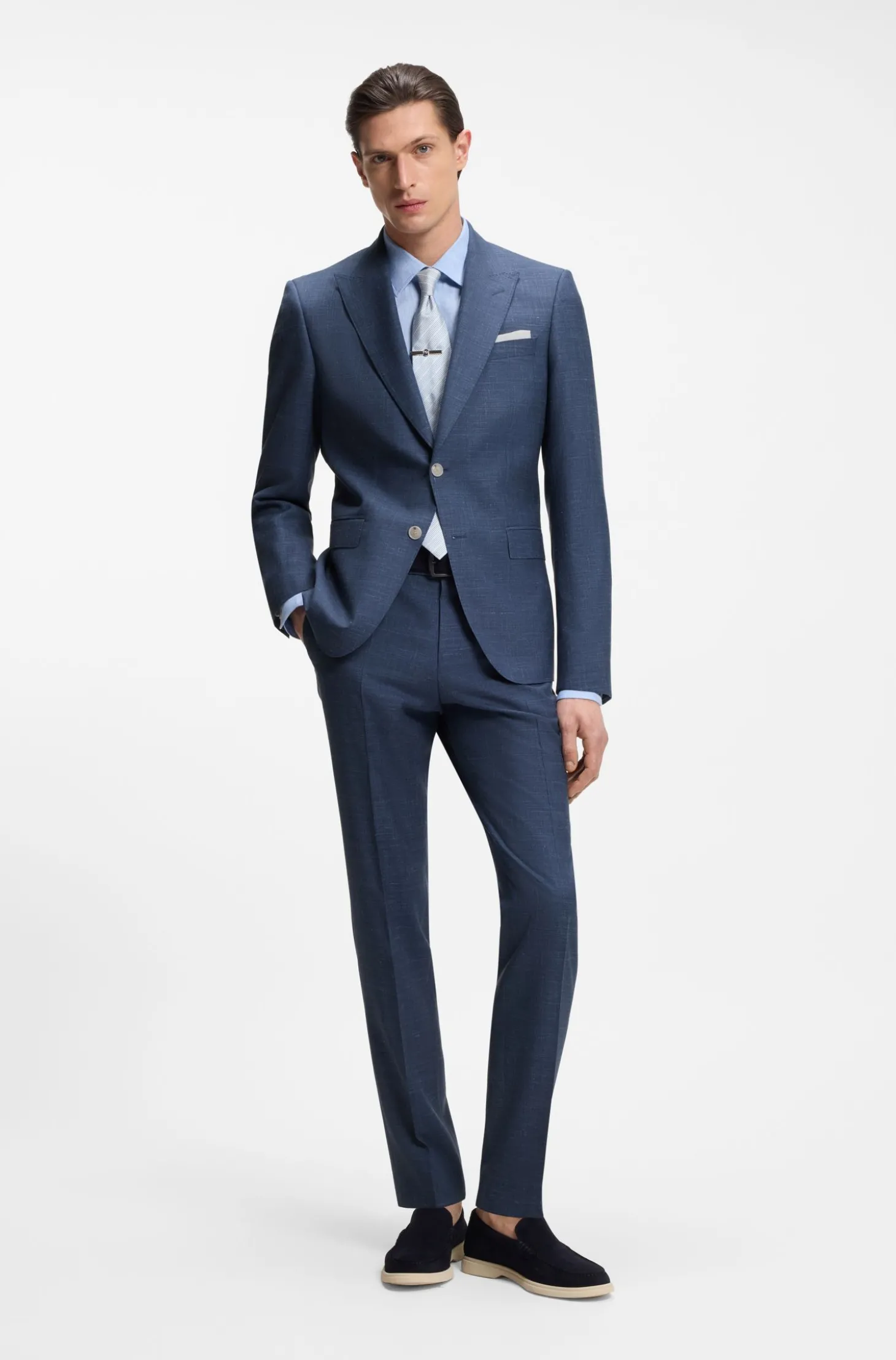 BOSS ONE Slim-Fit Sakko aus Wolle, Seide und Leinen