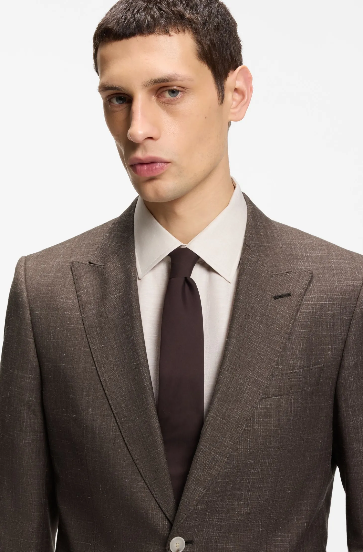BOSS ONE Slim-Fit Sakko aus Wolle, Seide und Leinen