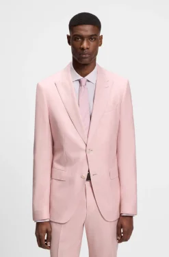 BOSS ONE Slim-Fit Sakko aus Wolle, Seide und Leinen
