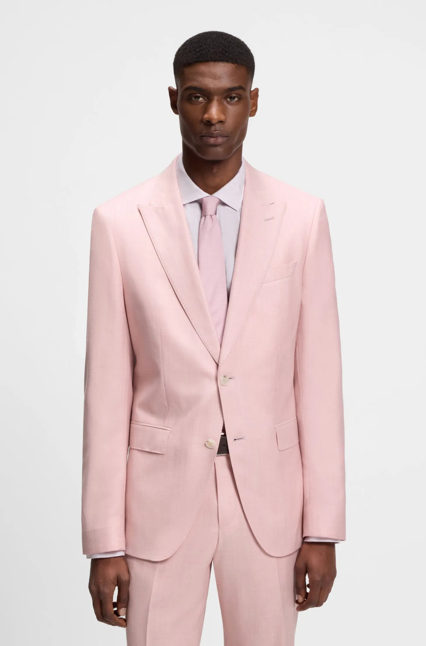 BOSS ONE Slim-Fit Sakko aus Wolle, Seide und Leinen