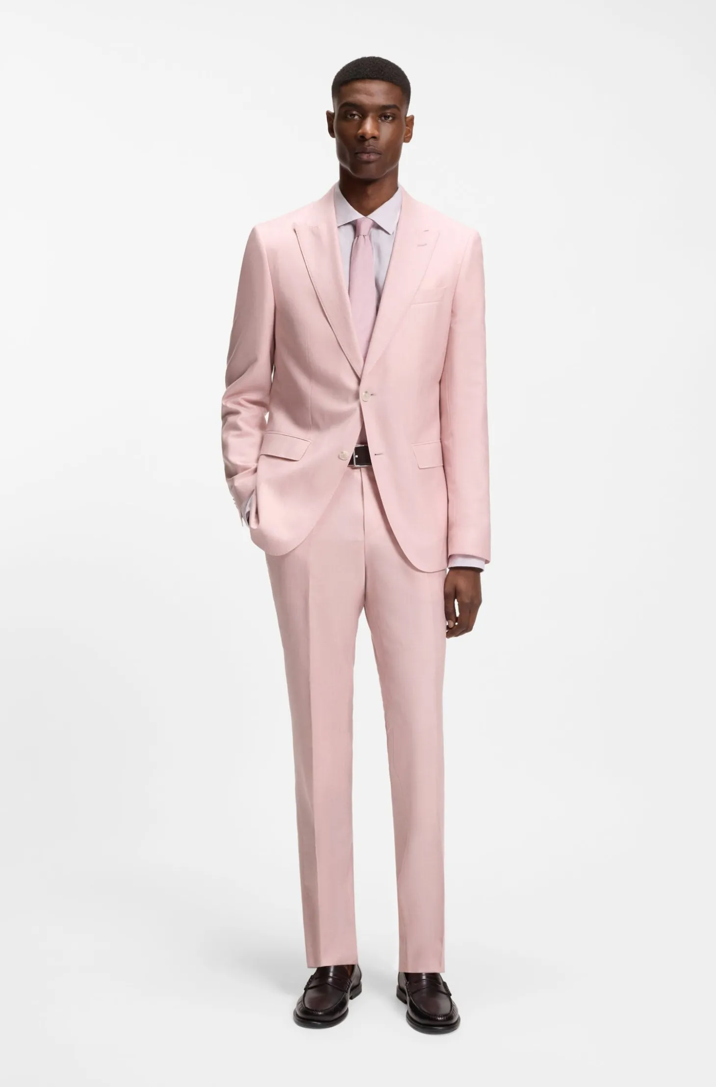BOSS ONE Slim-Fit Sakko aus Wolle, Seide und Leinen