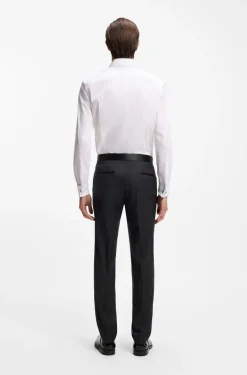 BOSS ONE Slim-Fit Smoking-Hose aus Schurwoll-Serge