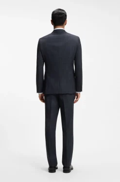 BOSS ONE Slim-Fit Zweiteiler aus karierter Schurwolle