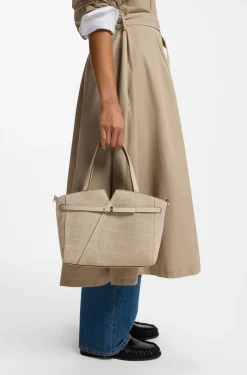 BOSS Revers Tote Bag aus bedrucktem Veloursleder mit Gürteldetail