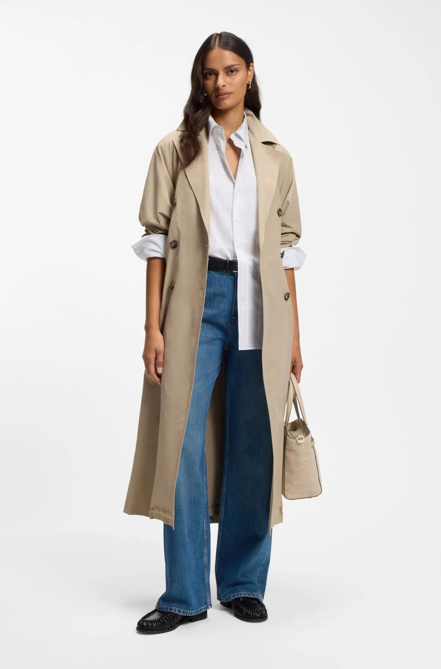 BOSS Revers Tote Bag aus bedrucktem Veloursleder mit Gürteldetail