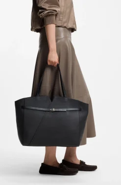 BOSS Revers Tote Bag aus Leder mit Gürtel-Detail
