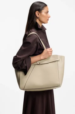 BOSS Revers Tote Bag aus Leder mit Gürtel-Detail