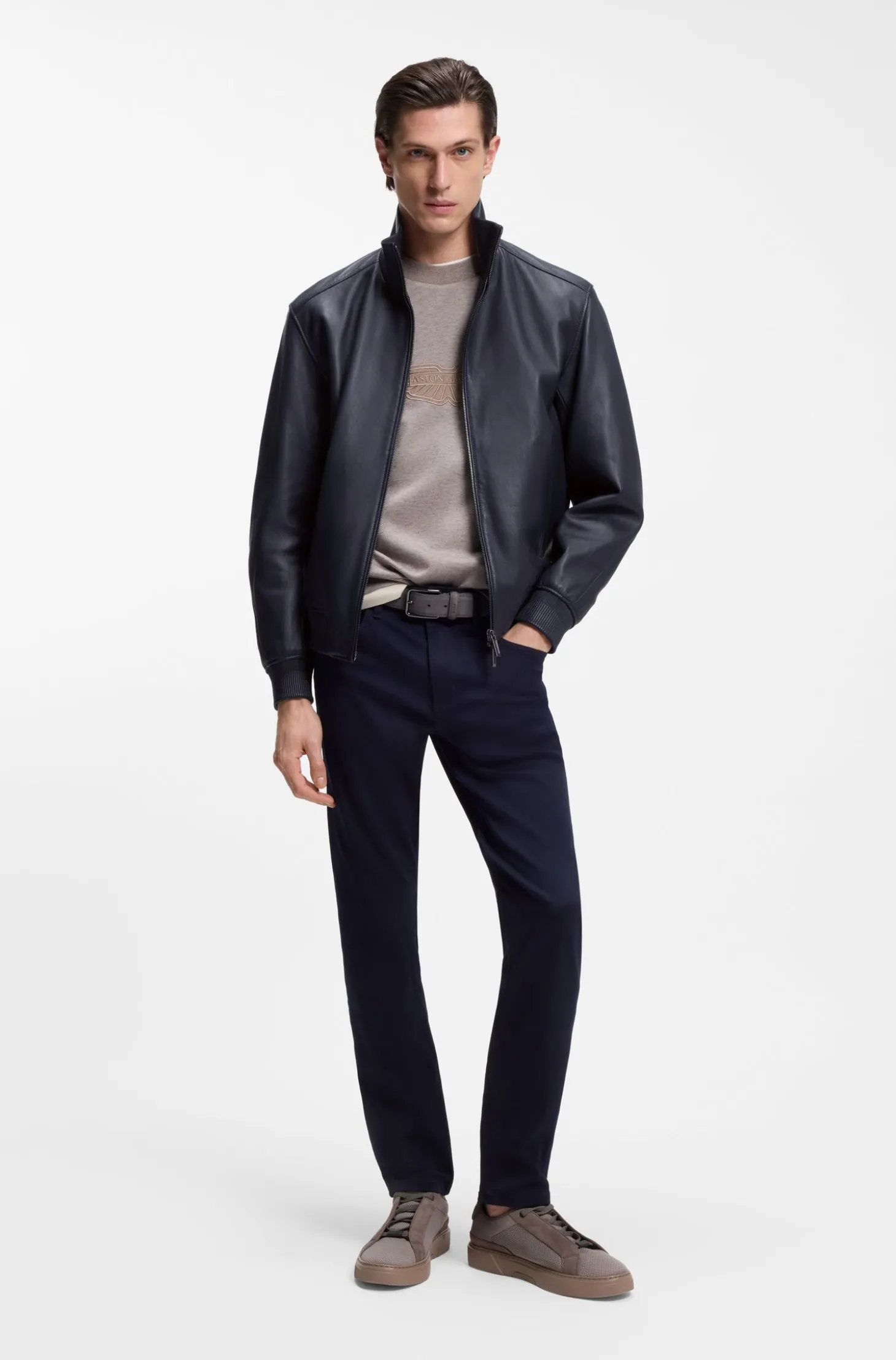 BOSS x ASTON MARTIN Lederjacke