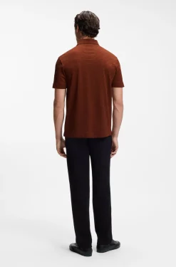 BOSS x ASTON MARTIN Poloshirt aus mercerisiertem Baumwoll-Jacquard