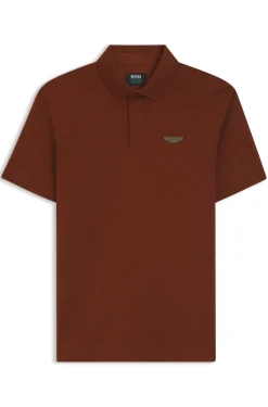 BOSS x ASTON MARTIN Poloshirt aus mercerisiertem Baumwoll-Jacquard