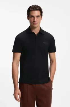 BOSS x ASTON MARTIN Poloshirt aus mercerisiertem Baumwoll-Jacquard