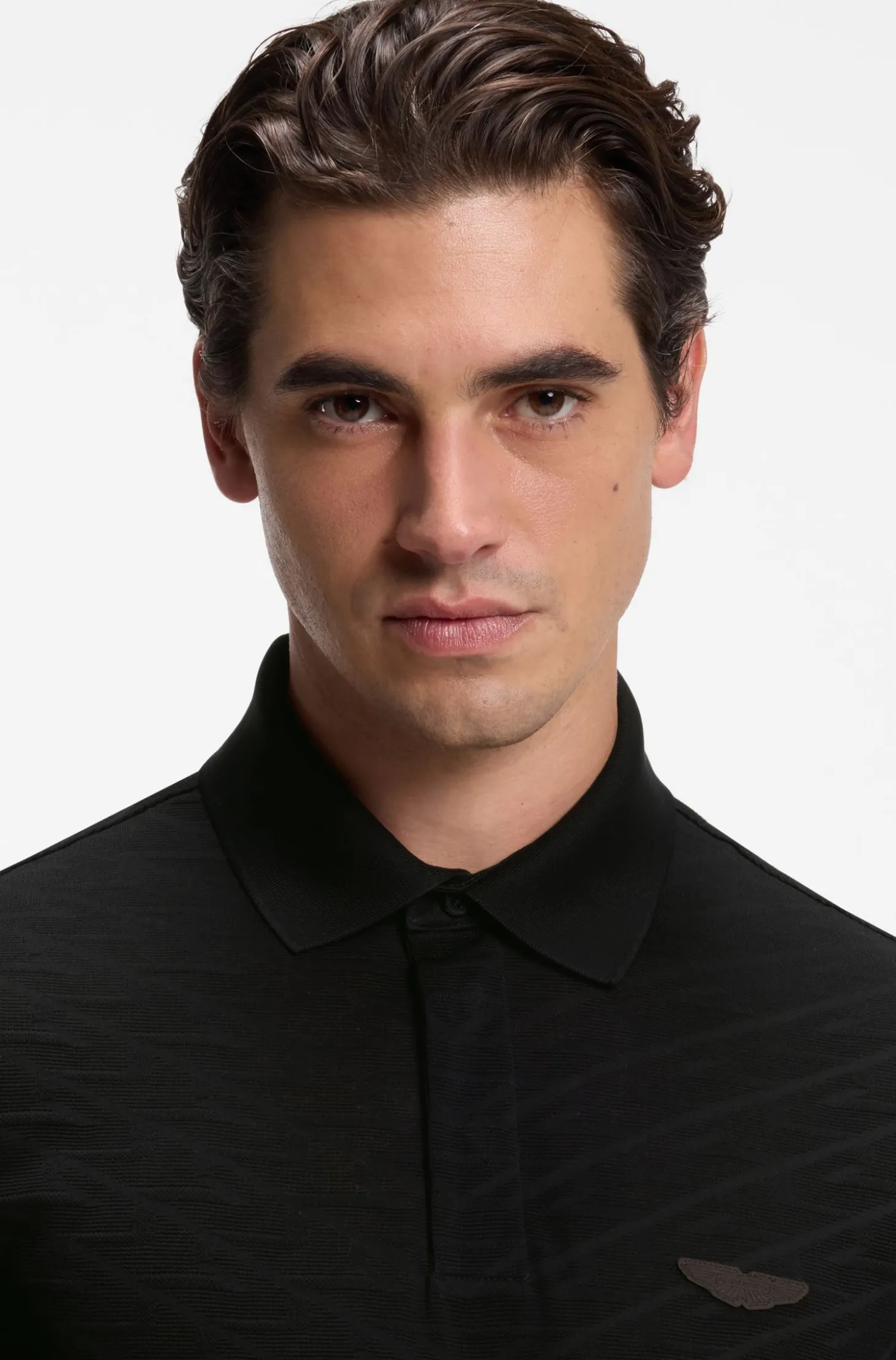 BOSS x ASTON MARTIN Poloshirt aus mercerisiertem Baumwoll-Jacquard