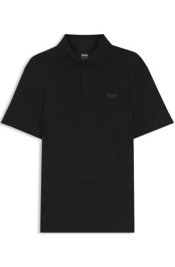 BOSS x ASTON MARTIN Poloshirt aus mercerisiertem Baumwoll-Jacquard