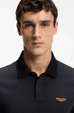 BOSS x ASTON MARTIN Poloshirt aus Wolle-Baumwoll-Piqué