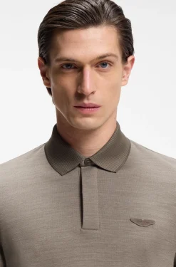 BOSS x ASTON MARTIN Poloshirt aus Wolle-Baumwoll-Piqué
