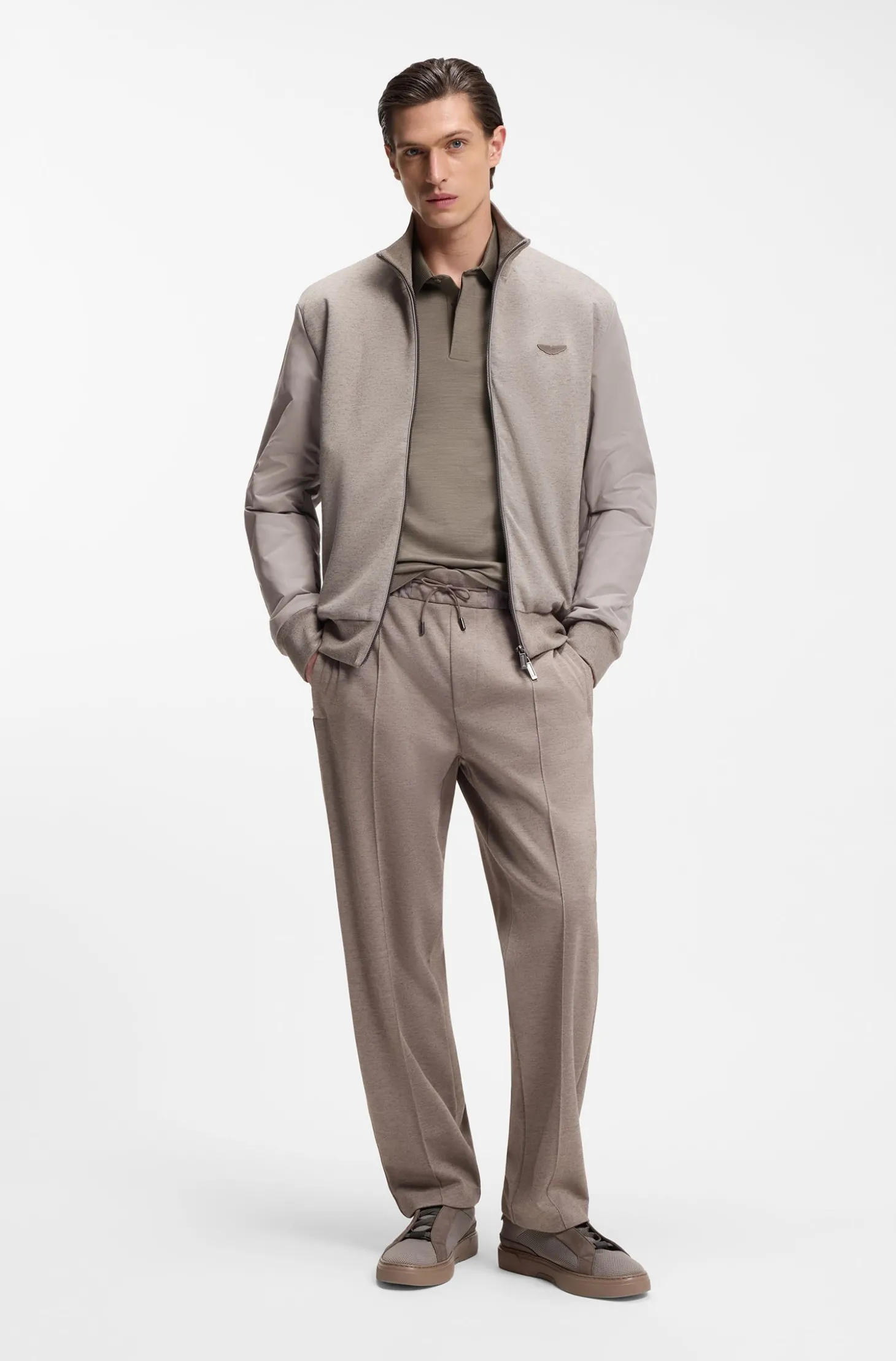 BOSS x ASTON MARTIN Poloshirt aus Wolle-Baumwoll-Piqué