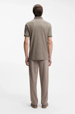 BOSS x ASTON MARTIN Poloshirt aus Wolle-Baumwoll-Piqué