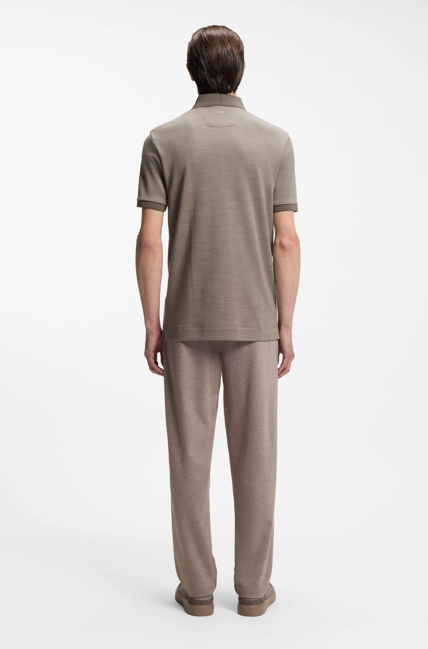BOSS x ASTON MARTIN Poloshirt aus Wolle-Baumwoll-Piqué
