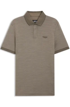 BOSS x ASTON MARTIN Poloshirt aus Wolle-Baumwoll-Piqué
