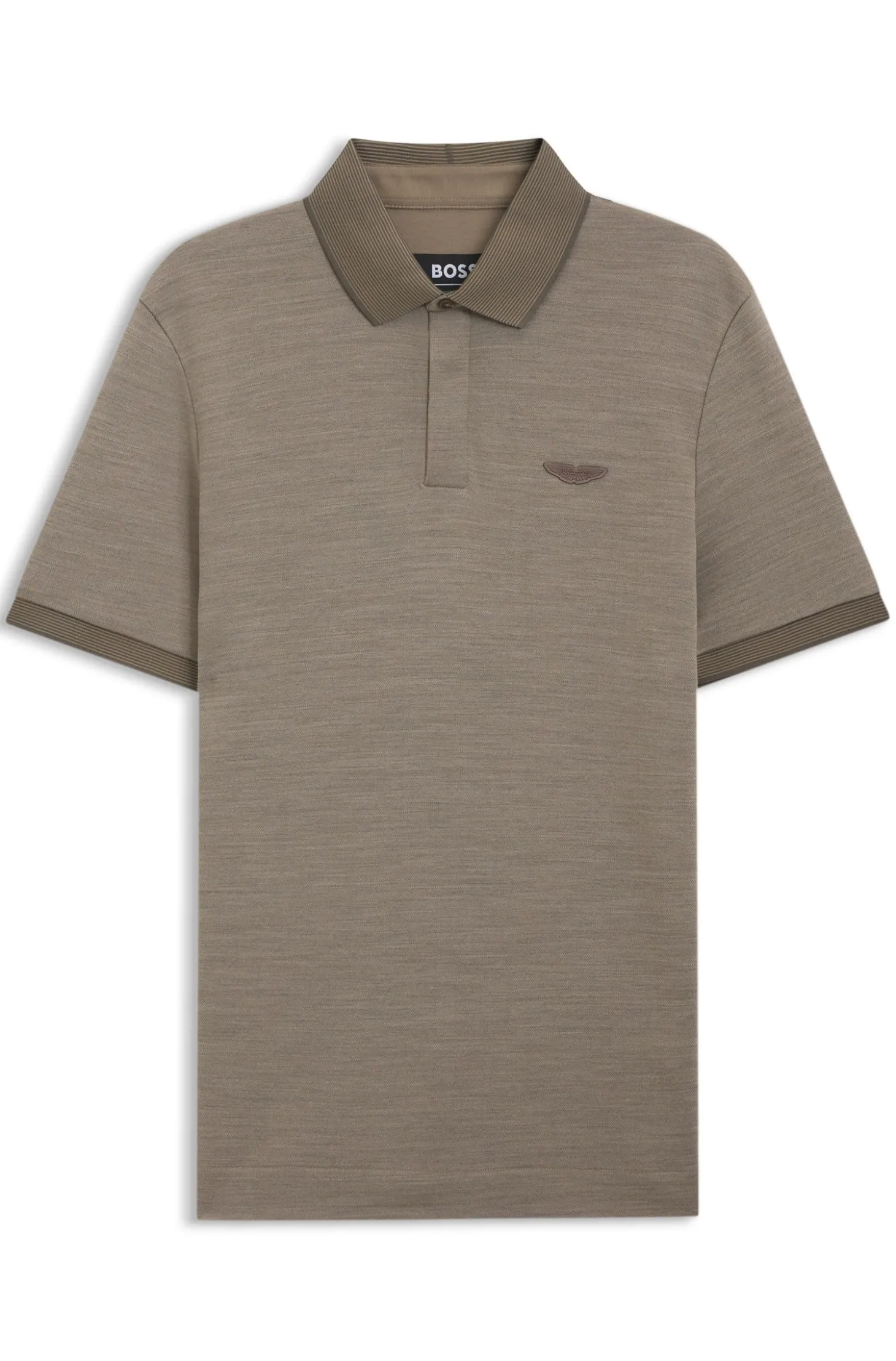 BOSS x ASTON MARTIN Poloshirt aus Wolle-Baumwoll-Piqué