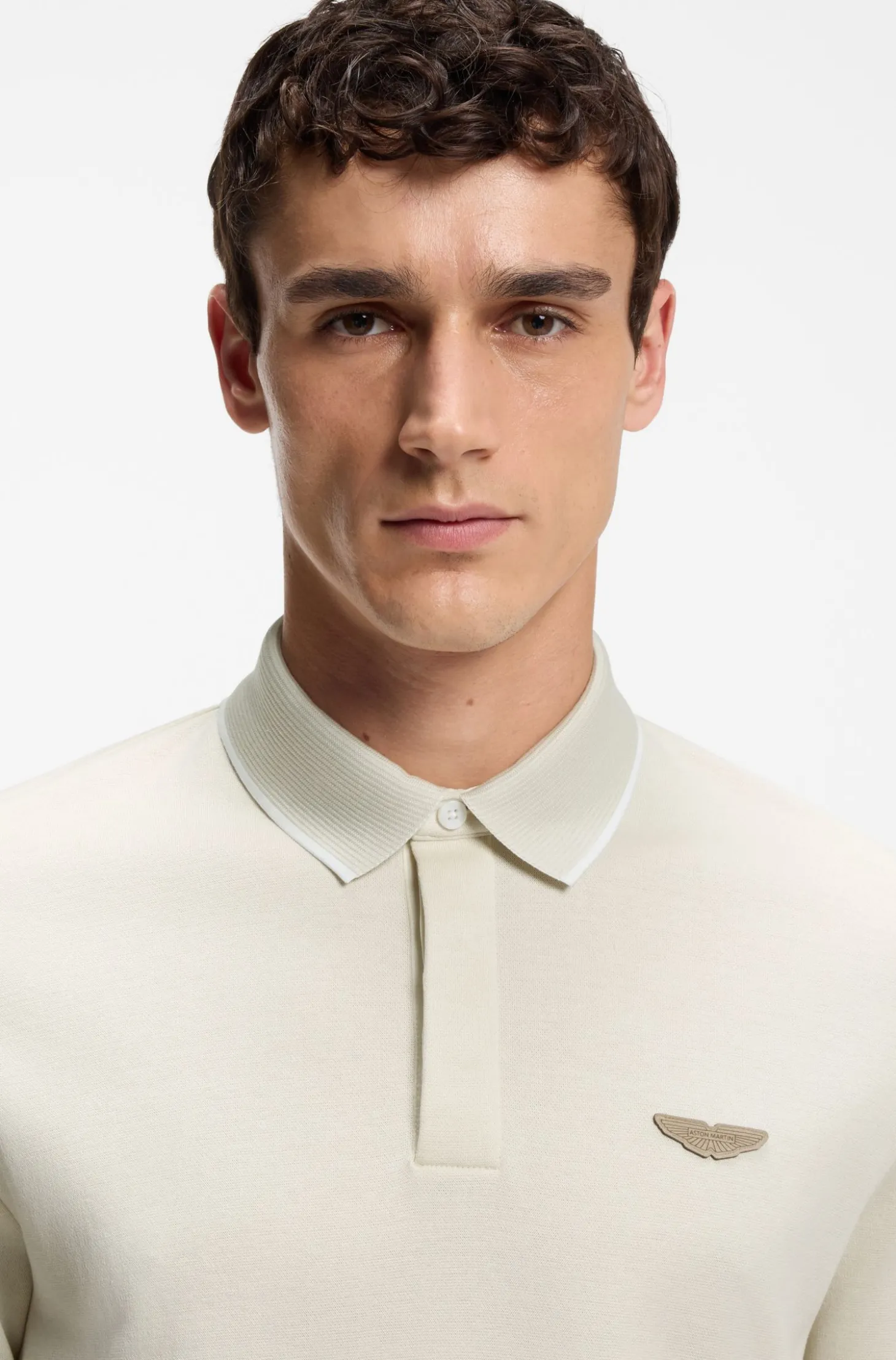 BOSS x ASTON MARTIN Poloshirt aus Wolle-Baumwoll-Piqué