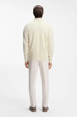 BOSS x ASTON MARTIN Pullover aus Schurwolle mit Troyerkragen