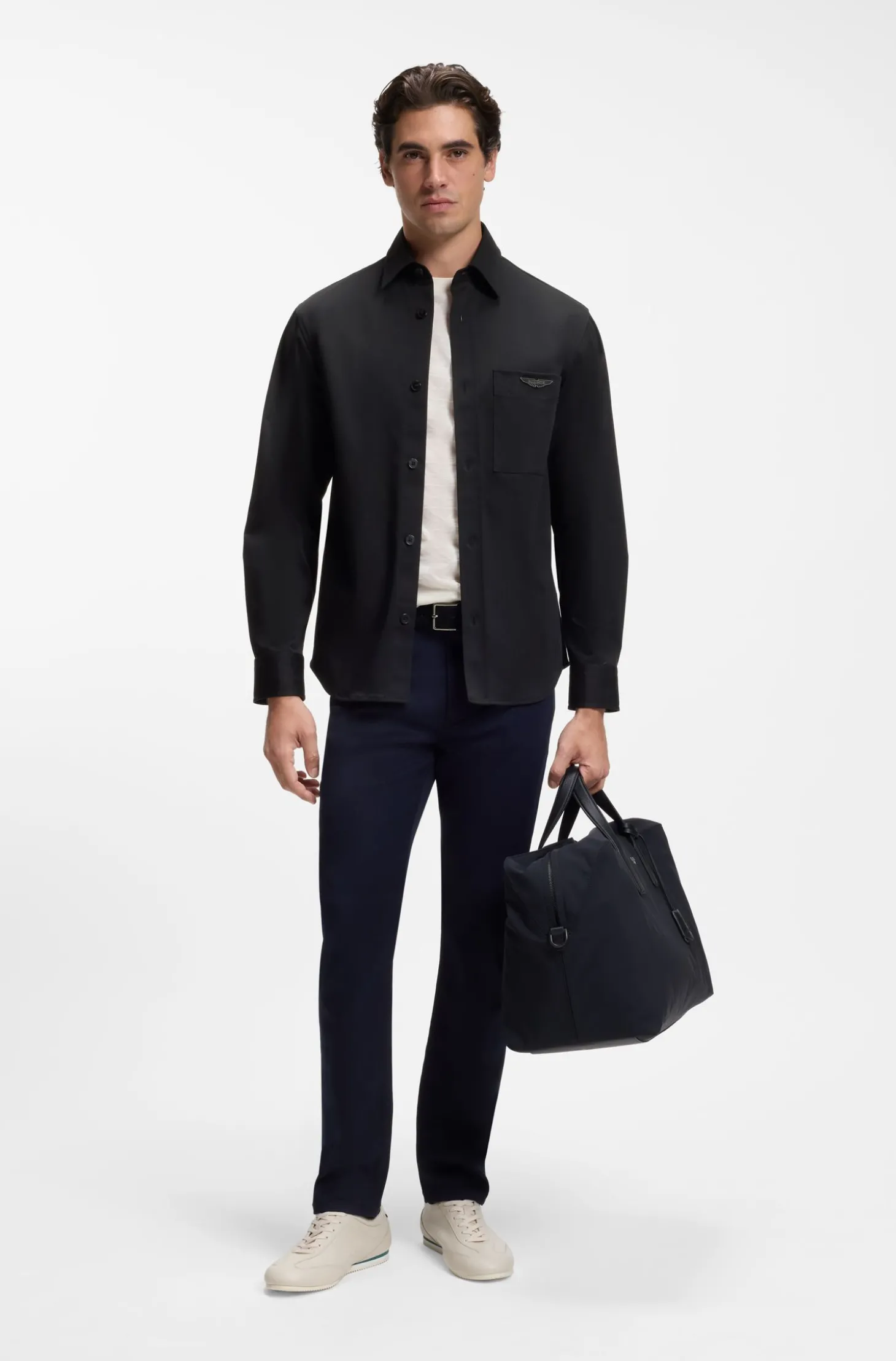 BOSS x ASTON MARTIN Relaxed-Fit Overshirt aus Stretch-Baumwolle