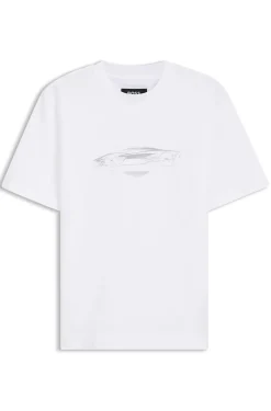 BOSS x ASTON MARTIN T-Shirt aus Baumwolle mit Auto-Grafik
