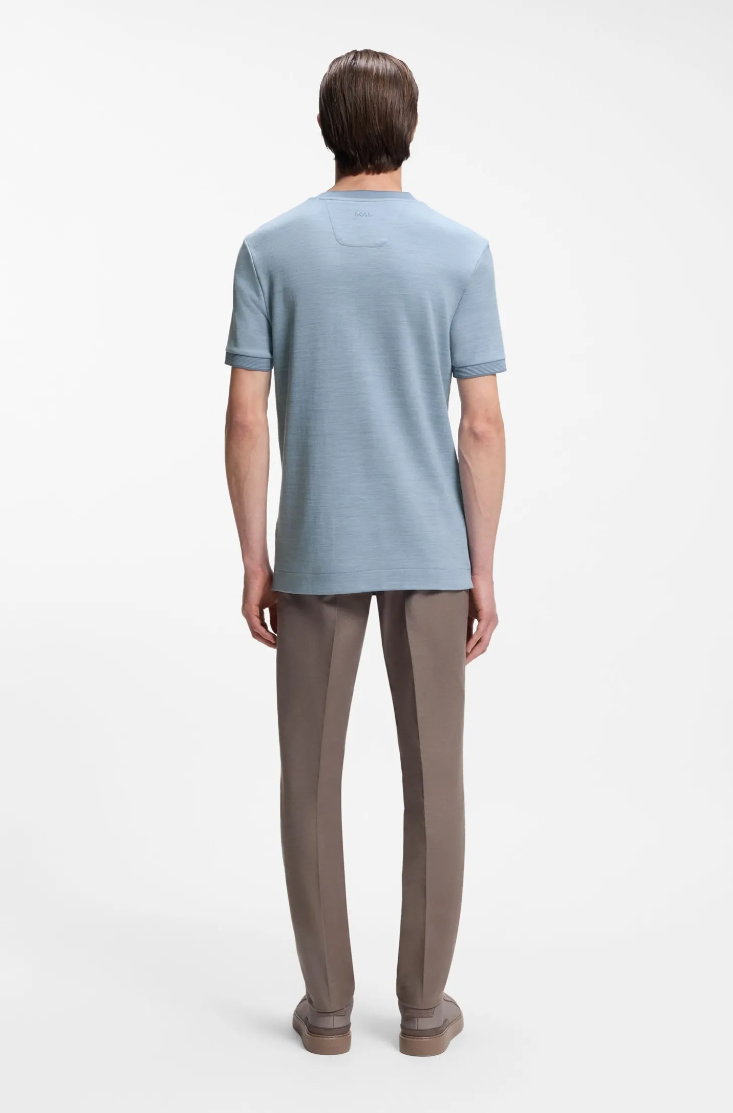 BOSS x ASTON MARTIN T-Shirt aus Wolle-Baumwoll-Jacquard