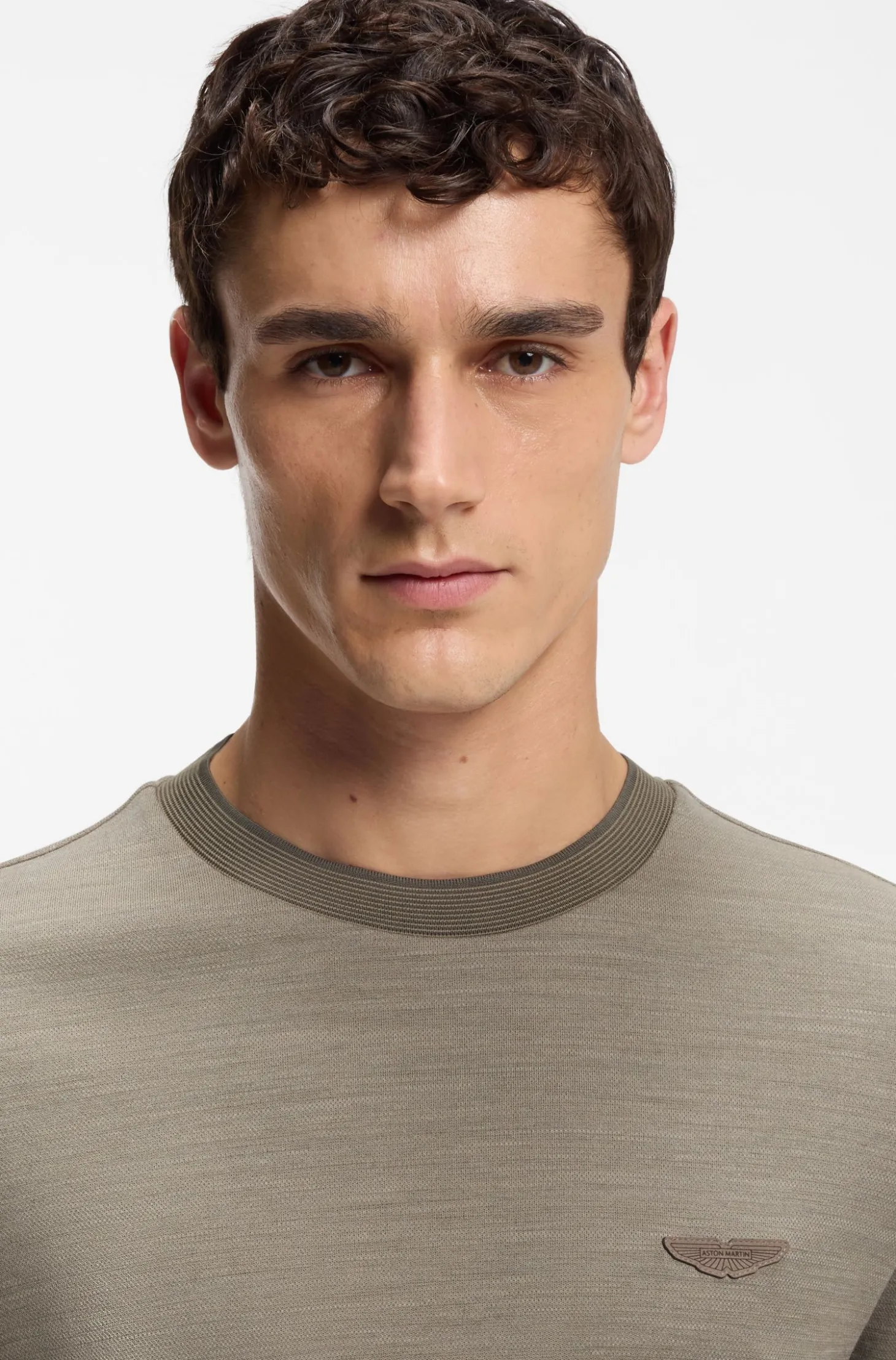 BOSS x ASTON MARTIN T-Shirt aus Wolle-Baumwoll-Jacquard