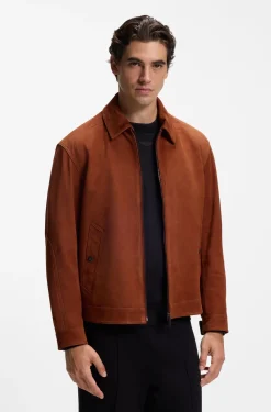 BOSS x ASTON MARTIN Velourslederjacke