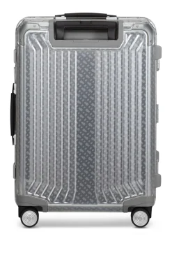 BOSS x Samsonite Handgepäcktrolley aus silberfarbenem Aluminium 55 cm
