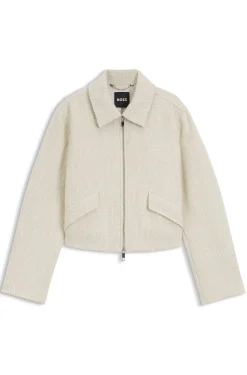 Bouclé Jacke mit Zwei-Wege-Reißverschluss