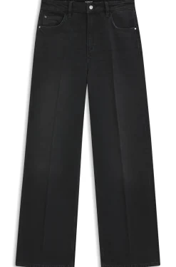 Boyfriend-Fit Jeans aus festem grauem Denim