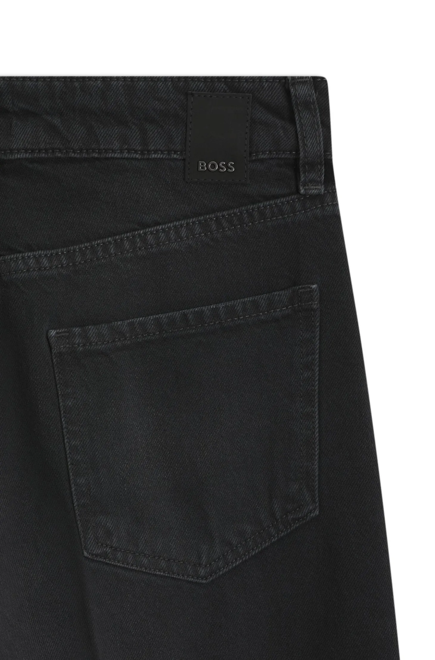 Boyfriend-Fit Jeans aus festem grauem Denim