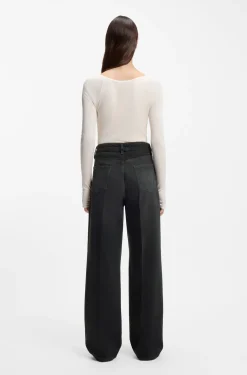 Boyfriend-Fit Jeans aus festem grauem Denim