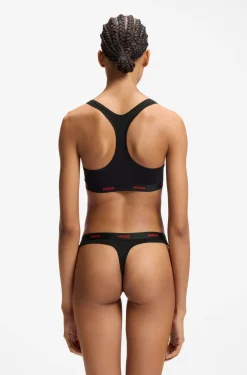 Bralette aus Stretch-Baumwolle mit sich wiederholenden Logos