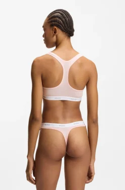 Bralette aus Stretch-Baumwolle mit sich wiederholenden Logos