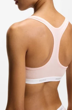 Bralette aus Stretch-Baumwolle mit sich wiederholenden Logos