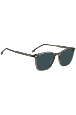 Braungraue Sonnenbrille mit Streifendetail