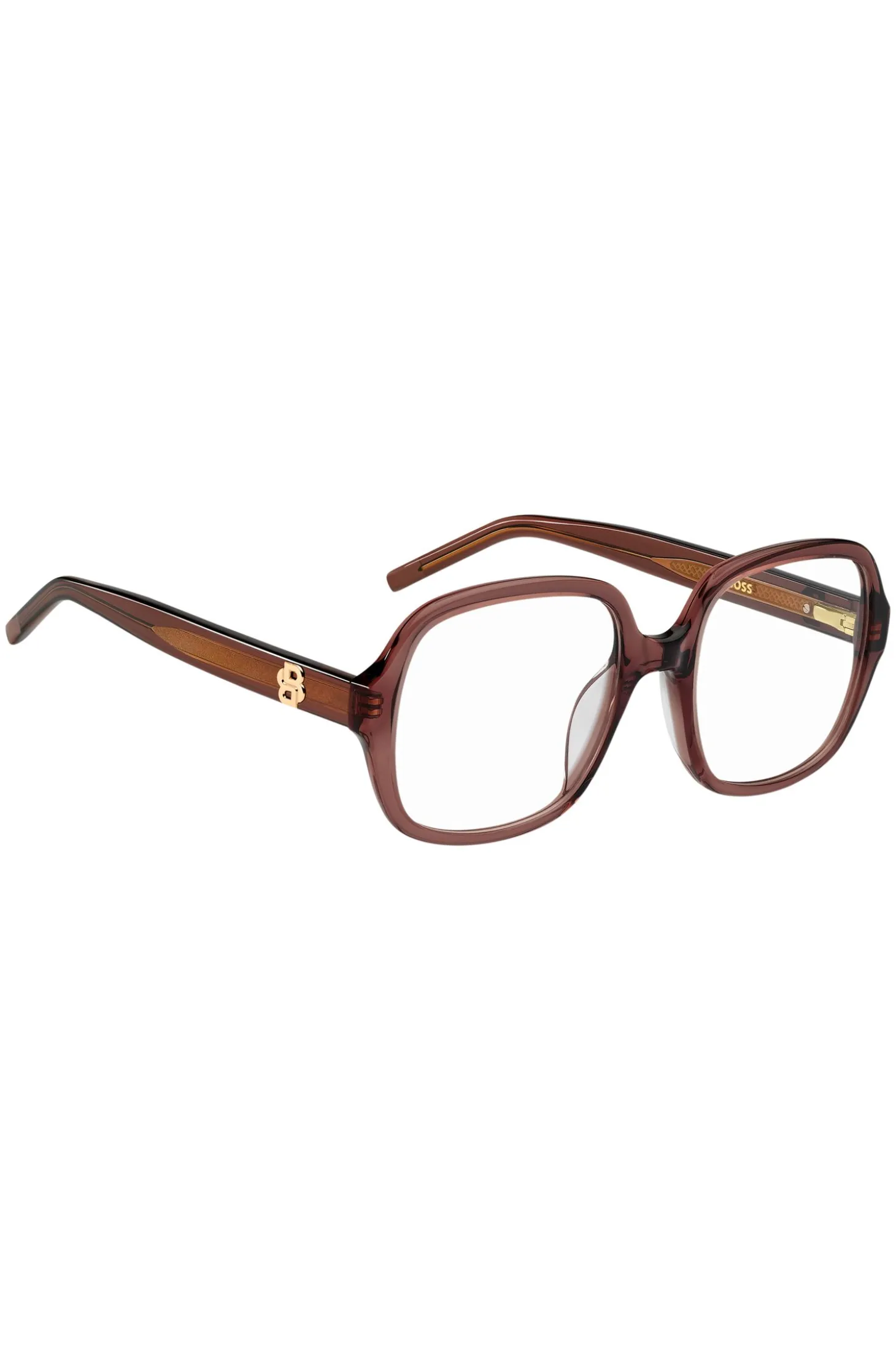Brillenfassung aus braunem Acetat mit Double-B-Monogramm