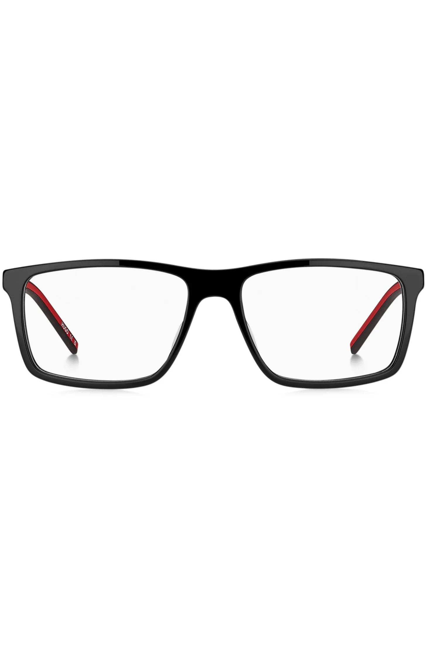 Brillenfassung aus schwarzem Acetat mit Cut-out-Logo