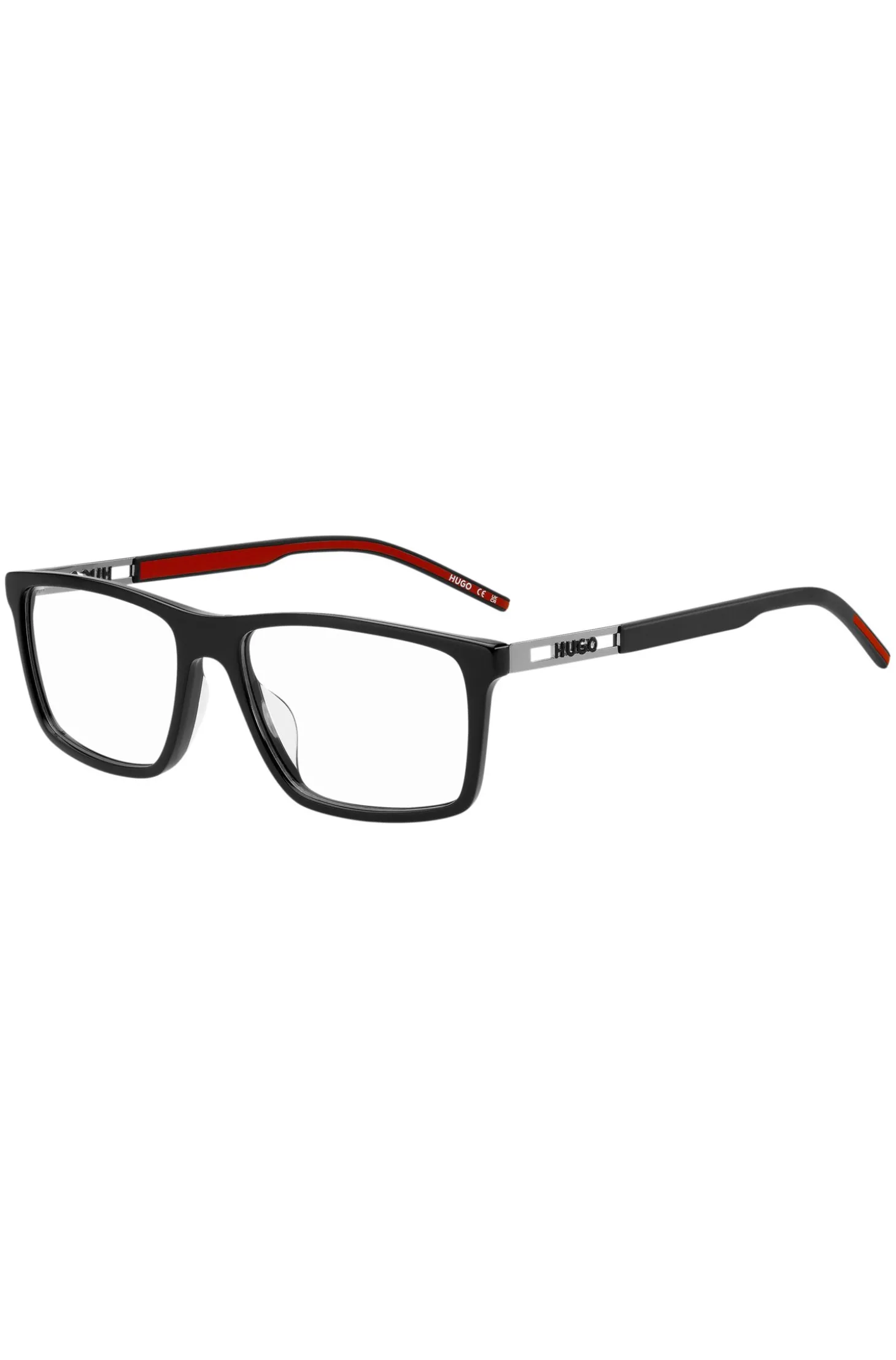 Brillenfassung aus schwarzem Acetat mit Cut-out-Logo