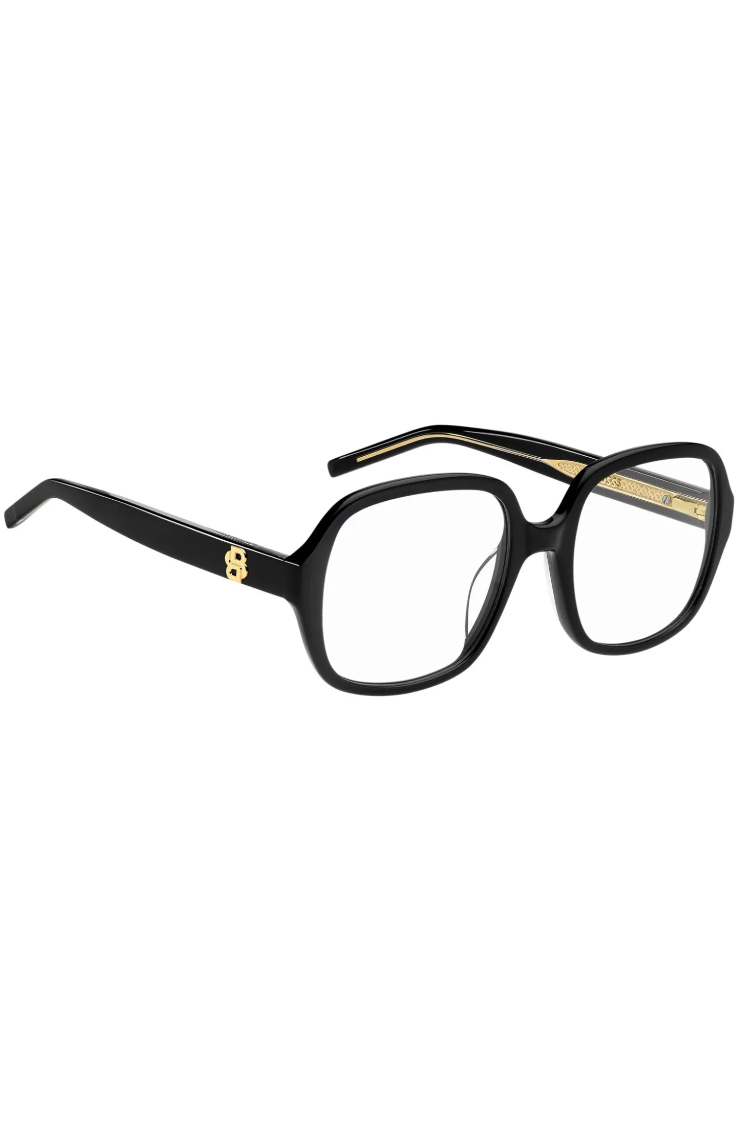 Brillenfassung aus schwarzem Acetat mit Double-B-Monogramm