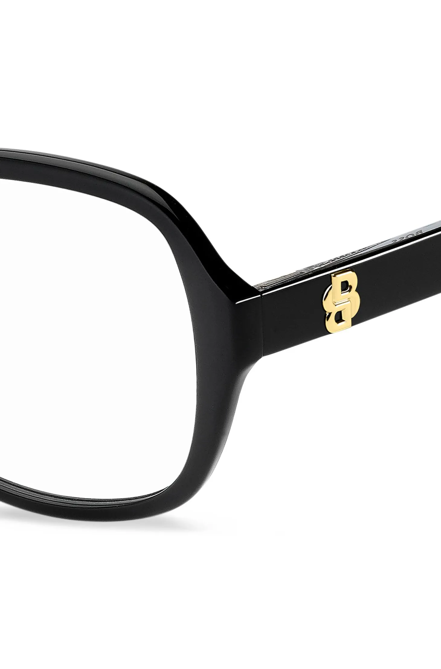 Brillenfassung aus schwarzem Acetat mit Double-B-Monogramm