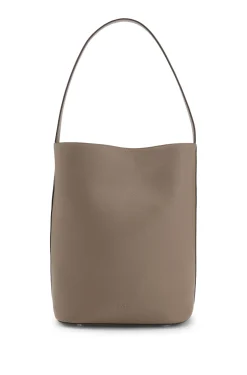 Bucket Bag aus Leder mit goldfarbenen Metalldetails