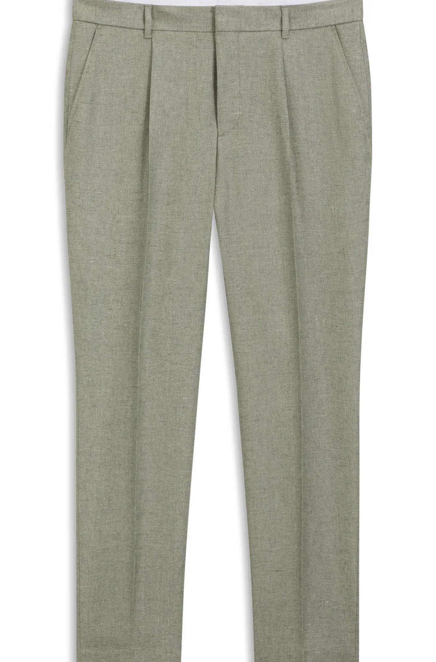 Bundfaltenhose aus Leinen-Mix