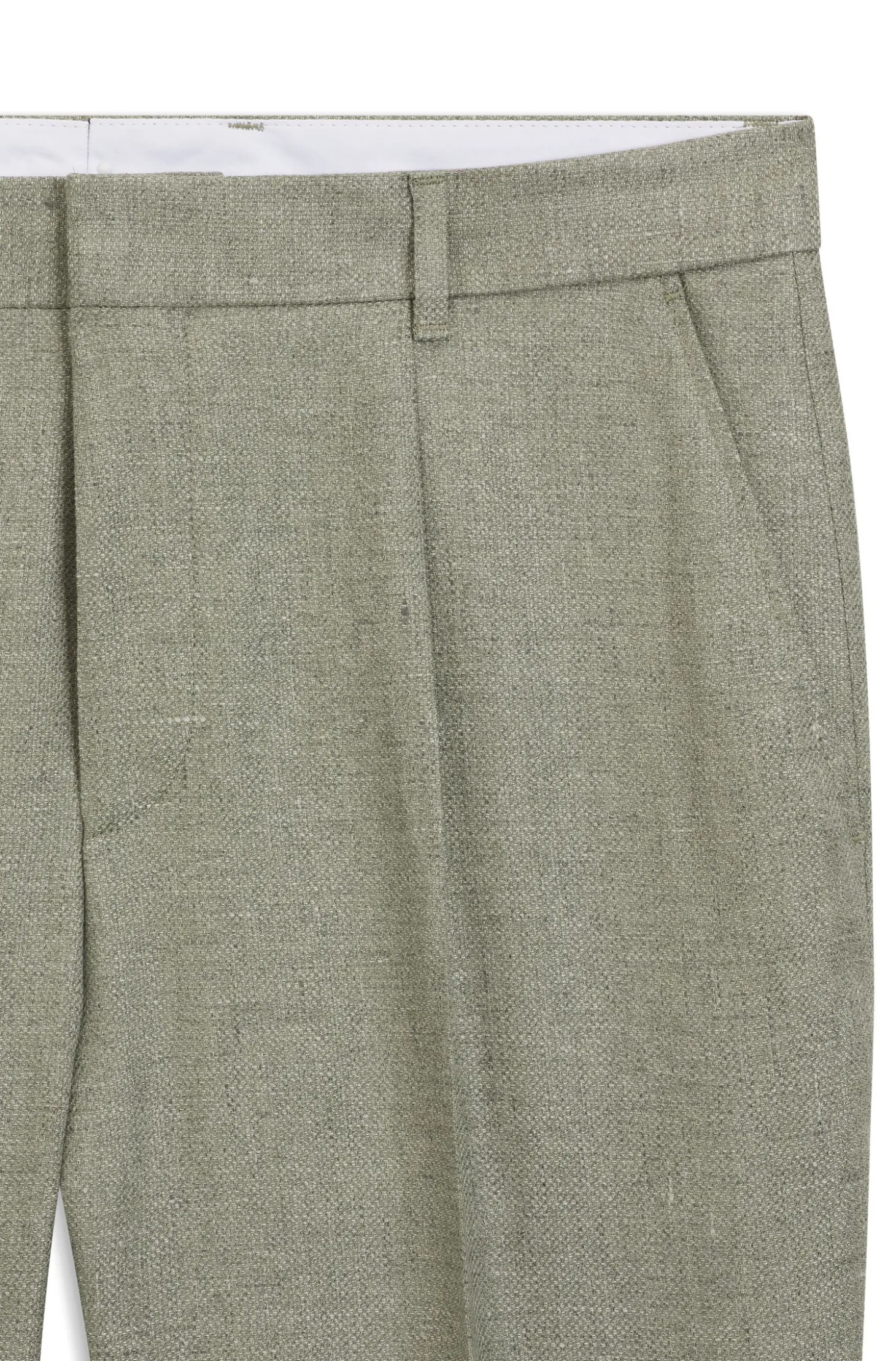 Bundfaltenhose aus Leinen-Mix