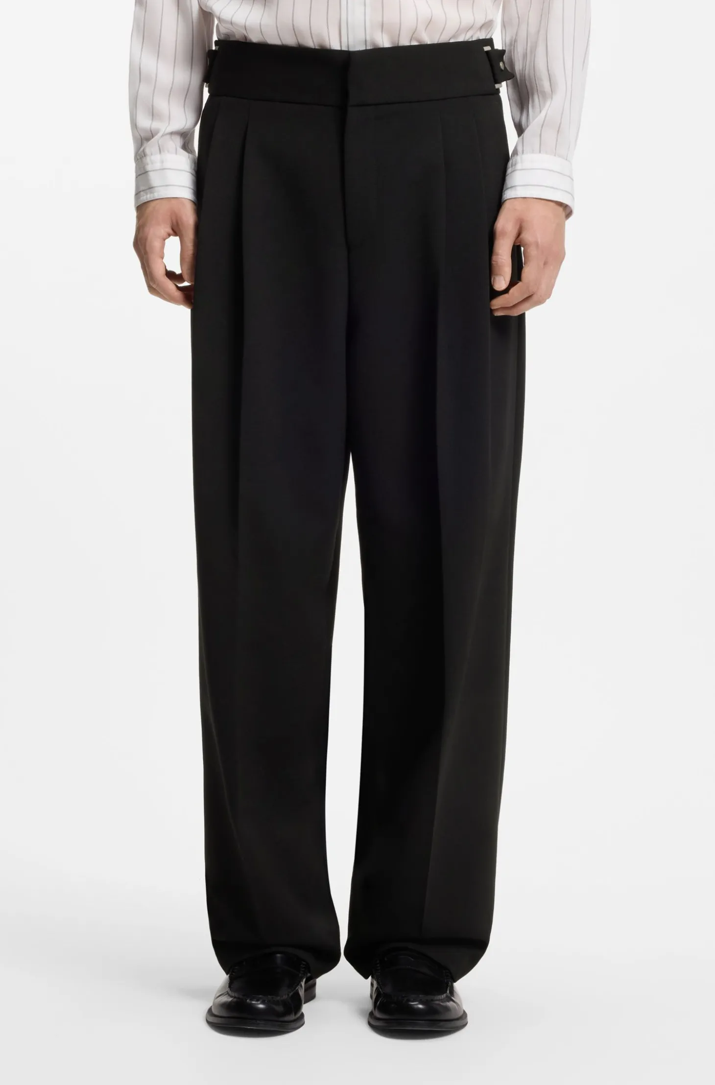 Business-Hose aus Schurwoll-Mix mit verstellbarem Bund